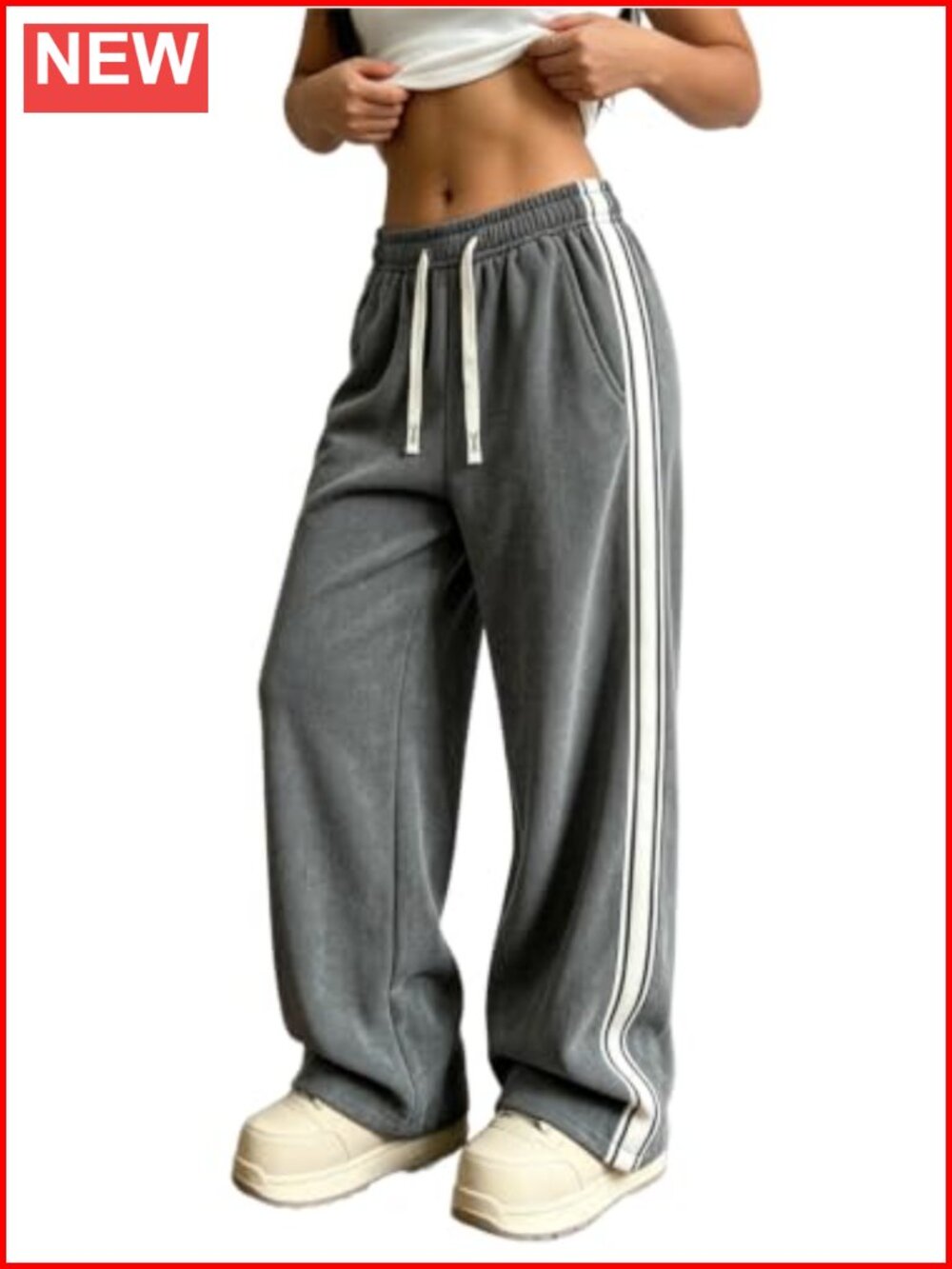 Women's Wide Leg Corduroy Pants Loose Fit Baggy Straight Sweatpants